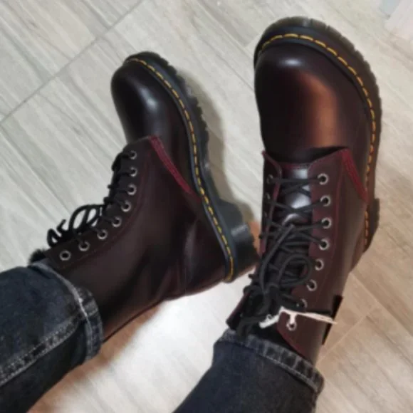 Martens Shoes Dr Martens 46 Serena Fauxfur Lined Oxblood